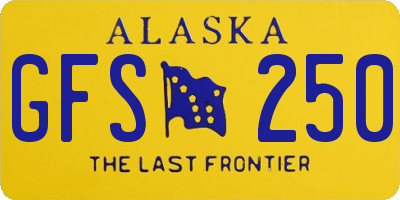AK license plate GFS250