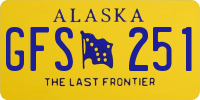 AK license plate GFS251