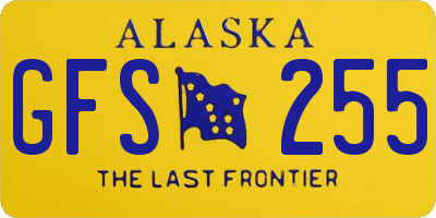 AK license plate GFS255