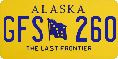 AK license plate GFS260