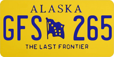 AK license plate GFS265
