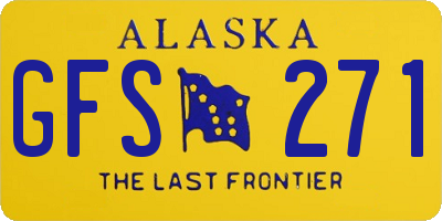 AK license plate GFS271