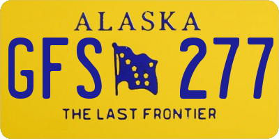 AK license plate GFS277