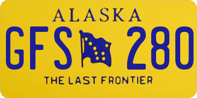 AK license plate GFS280