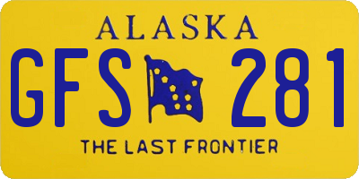 AK license plate GFS281