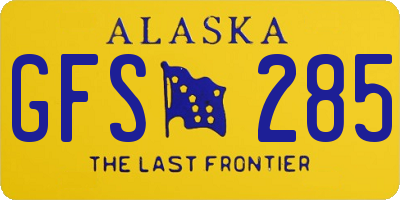 AK license plate GFS285