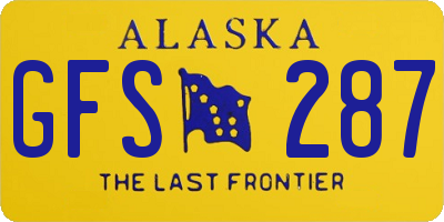 AK license plate GFS287
