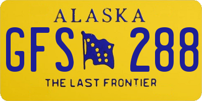 AK license plate GFS288