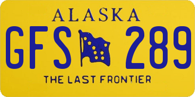 AK license plate GFS289