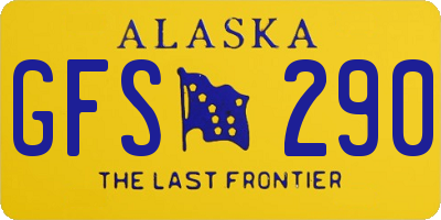 AK license plate GFS290