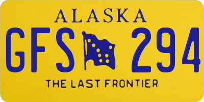 AK license plate GFS294