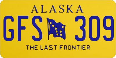 AK license plate GFS309