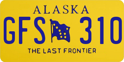 AK license plate GFS310