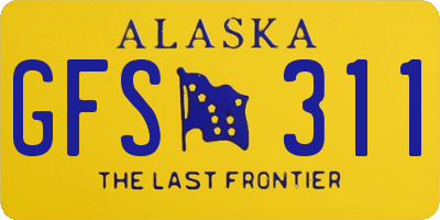 AK license plate GFS311