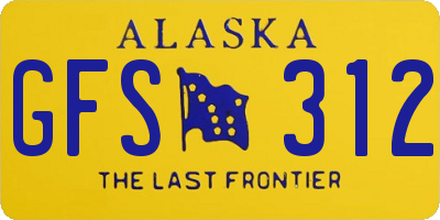 AK license plate GFS312