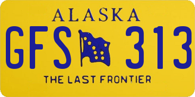 AK license plate GFS313
