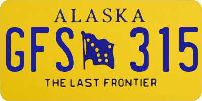 AK license plate GFS315