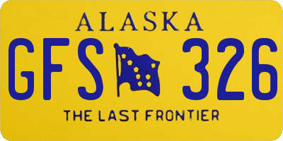 AK license plate GFS326