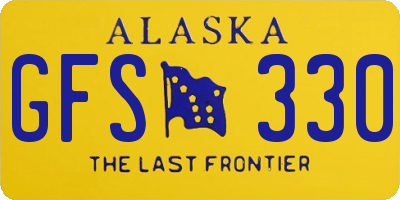 AK license plate GFS330