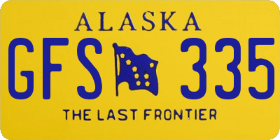 AK license plate GFS335