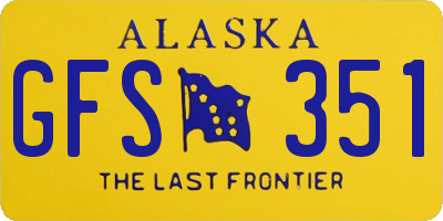 AK license plate GFS351