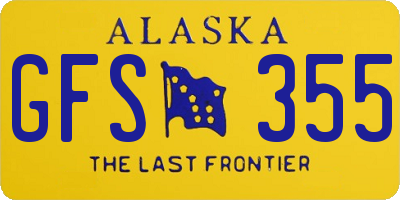 AK license plate GFS355