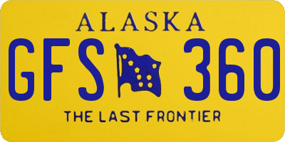 AK license plate GFS360