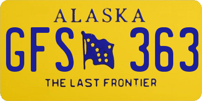 AK license plate GFS363
