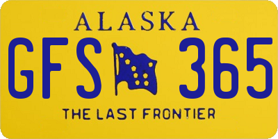 AK license plate GFS365