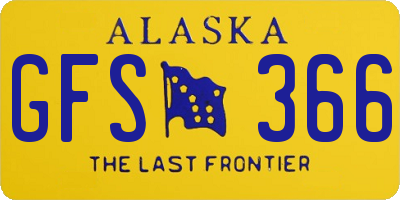 AK license plate GFS366