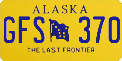 AK license plate GFS370