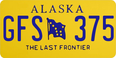 AK license plate GFS375