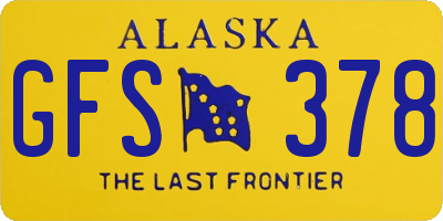 AK license plate GFS378