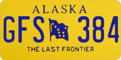 AK license plate GFS384