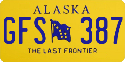 AK license plate GFS387