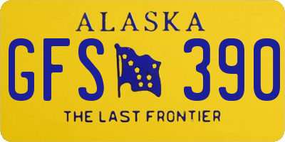 AK license plate GFS390