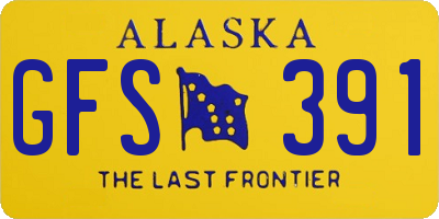 AK license plate GFS391