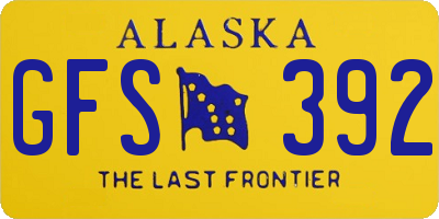AK license plate GFS392