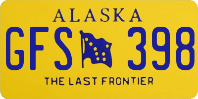 AK license plate GFS398