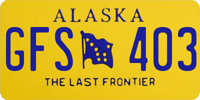 AK license plate GFS403