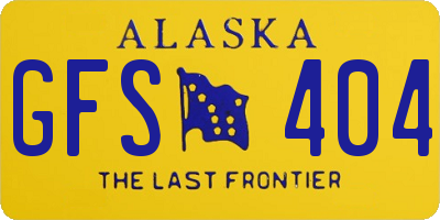 AK license plate GFS404