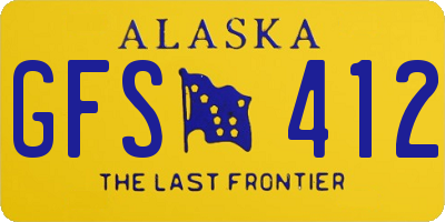 AK license plate GFS412
