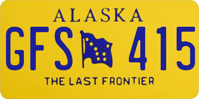 AK license plate GFS415