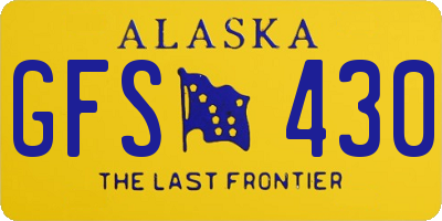AK license plate GFS430