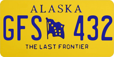AK license plate GFS432