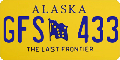 AK license plate GFS433