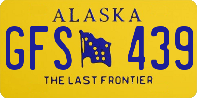 AK license plate GFS439