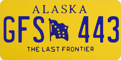 AK license plate GFS443