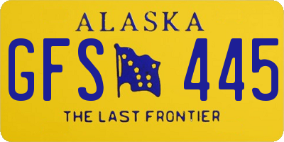 AK license plate GFS445