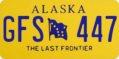 AK license plate GFS447